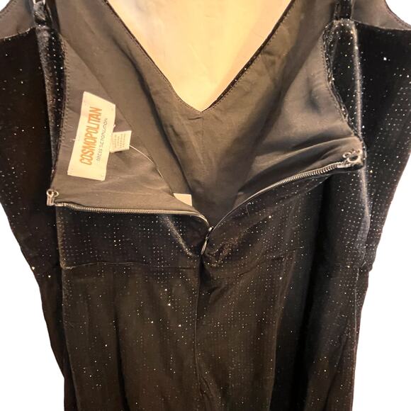 Cosmopolitan The Population Vida Black Sparkly Sequin Spaghetti Strap Mini Dress - Picture 12 of 14